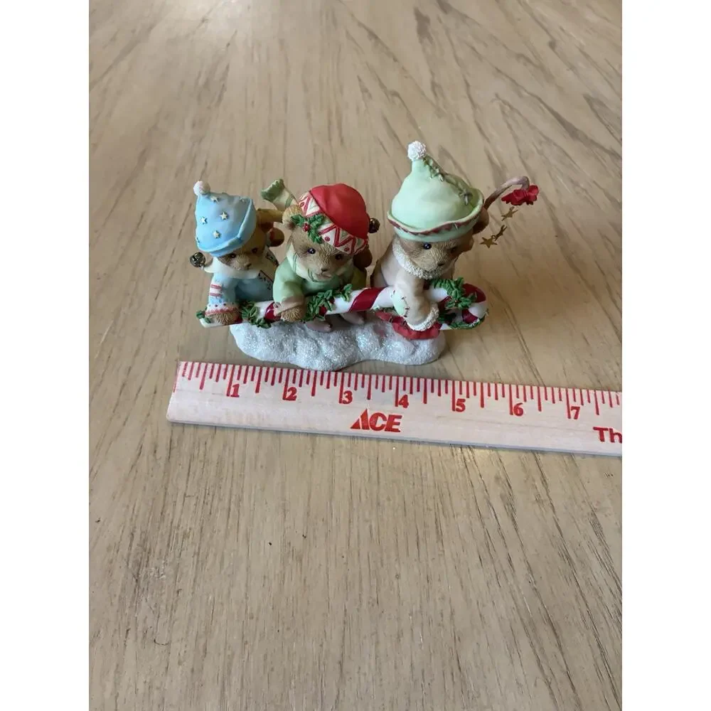 Cherished Teddies Adam Karen Katelyn Bringing A Sweet Season Candy Cane LOW REG